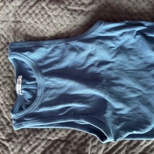 Zara Blue Ribbed Tank Top